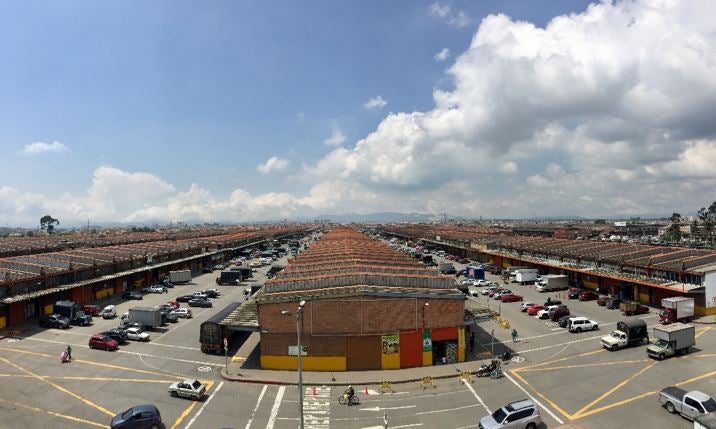 Picture of Corabastos Market showing warehouses