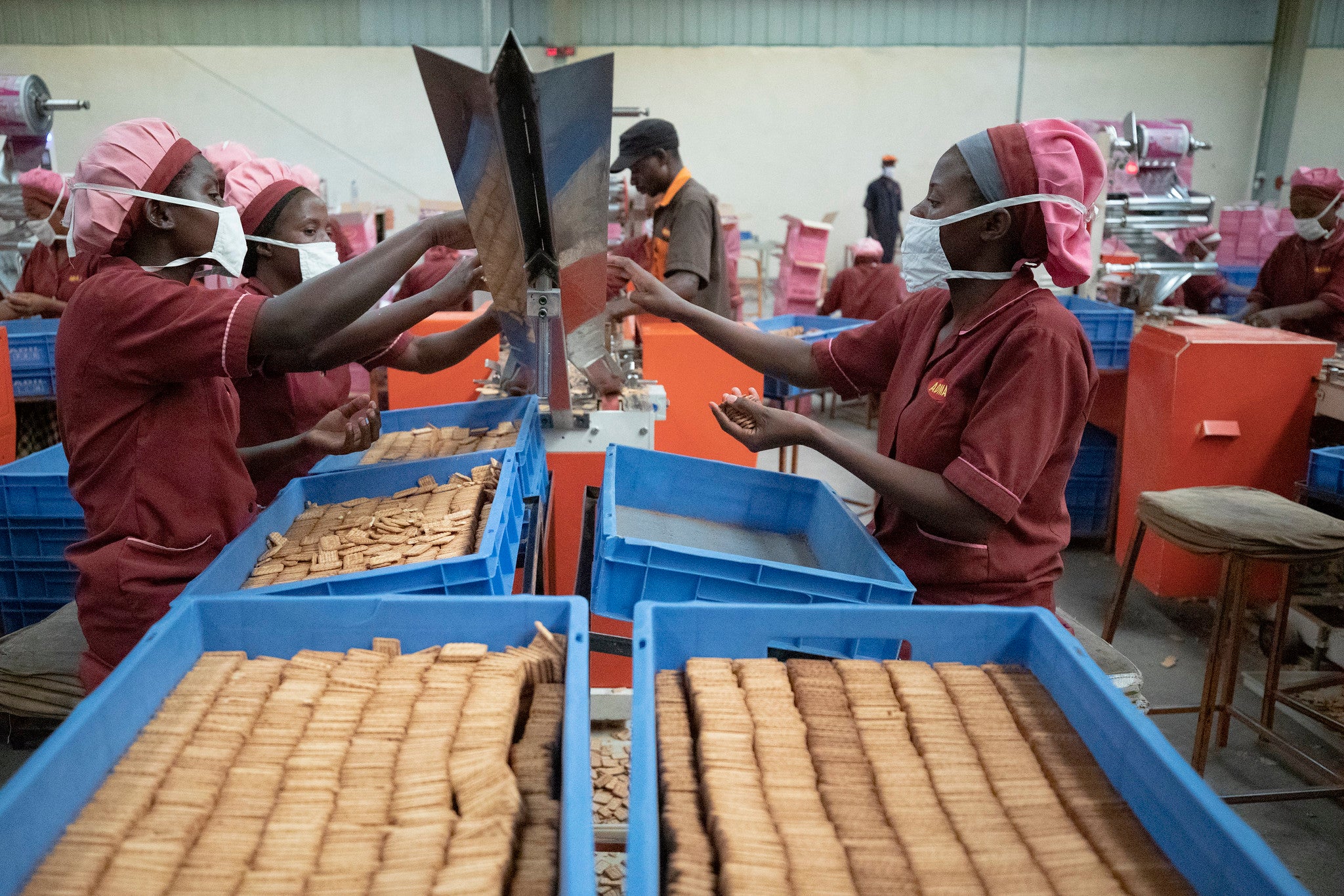 Women working in factory in Rwanda 2019