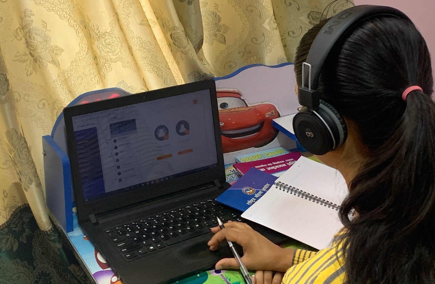 A helpline officer at work